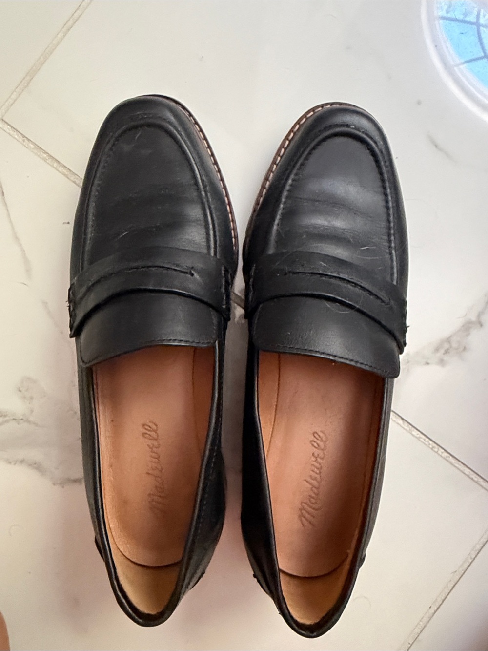 Madewell Black Leather Penny Loafers
